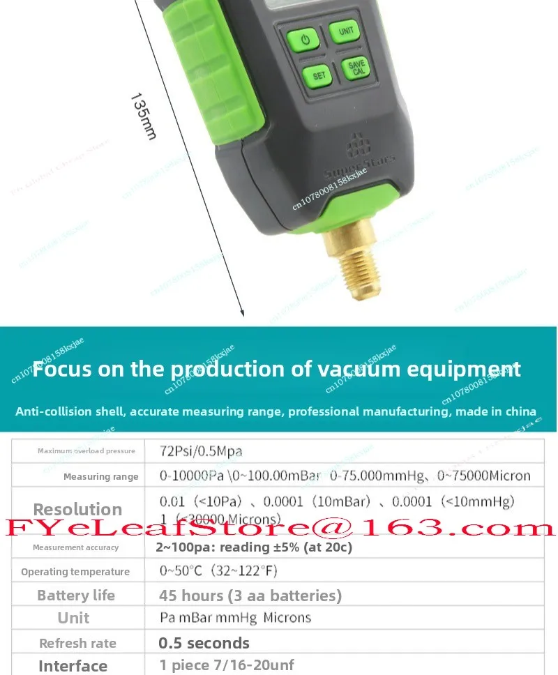 Refrigeration System Vacuum Detection Vacuum Gauge ST-VG90