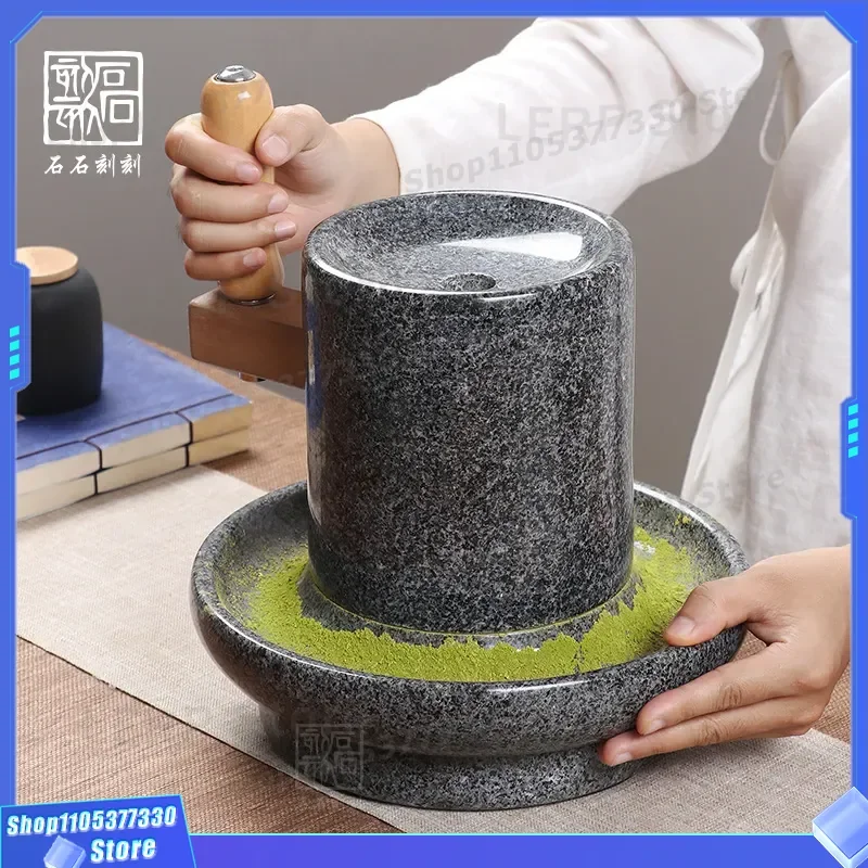 Natural Stone Hand Polished Point Tea Grinding Mortar Household Tea Ceremony Accessories Small Stone Pounding Tool Living