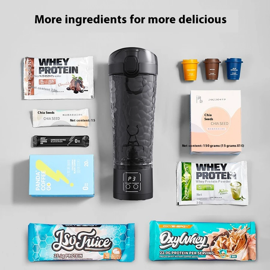 USB Charging Electric Protein Powder Mixing Cup, Office Coffee Cup, Rocking Cup, Fitness Sports Water Cup, Cycling Kettle