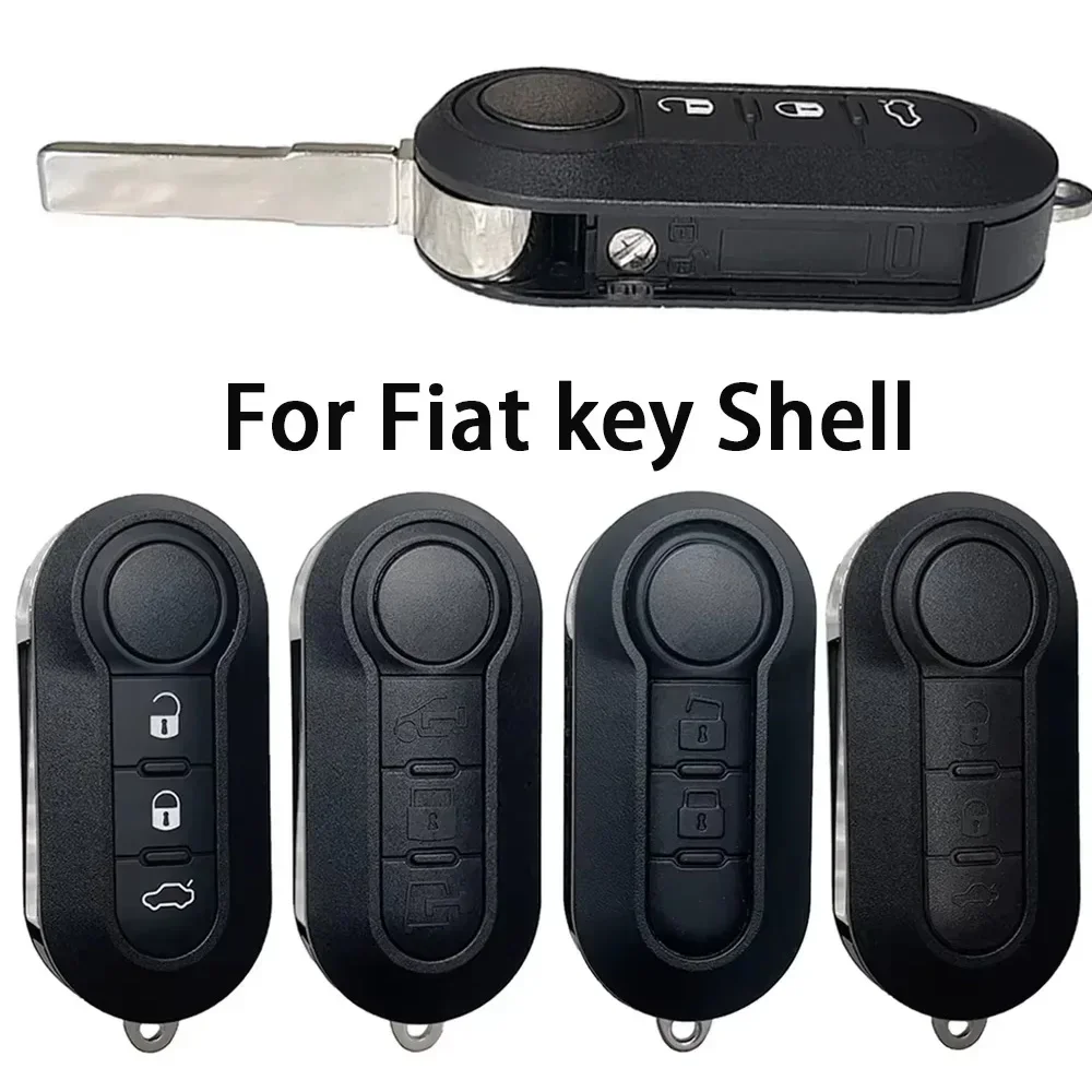 Para Fiat 500 Doblo Bravo Ducato Qubo Grande Punto SIP22 Blade Flip plegable funda para llave de coche 2/3 botones