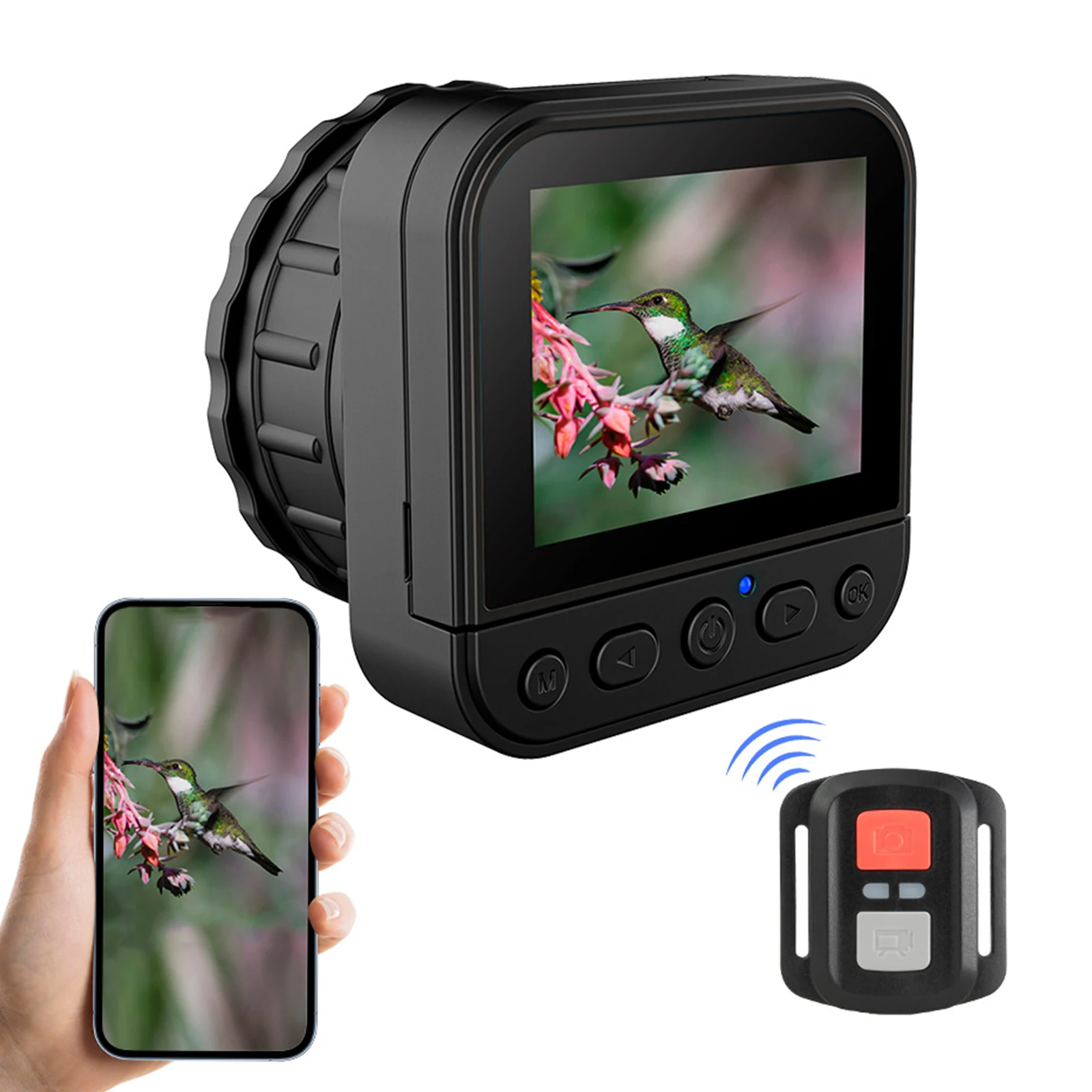 

64MP 4K HD 2.4G WIFI Universal Eyepiece Monocular Camera with Flip Screen Lightweight for Astronomical Binoculars Microscope