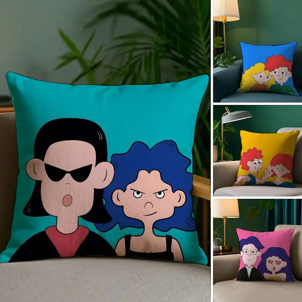 

Cute cartoon couple Pillow Case Custom Printed Brushed Fleece Pillow, Baby Skin-Touch, Eco-Friendly Dye-Sublimation Cushion for