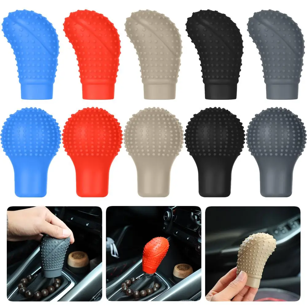 Universal Car Handball Silicone Gear Shift Knob Cover Gearshift Head Protector Handbrake Case
