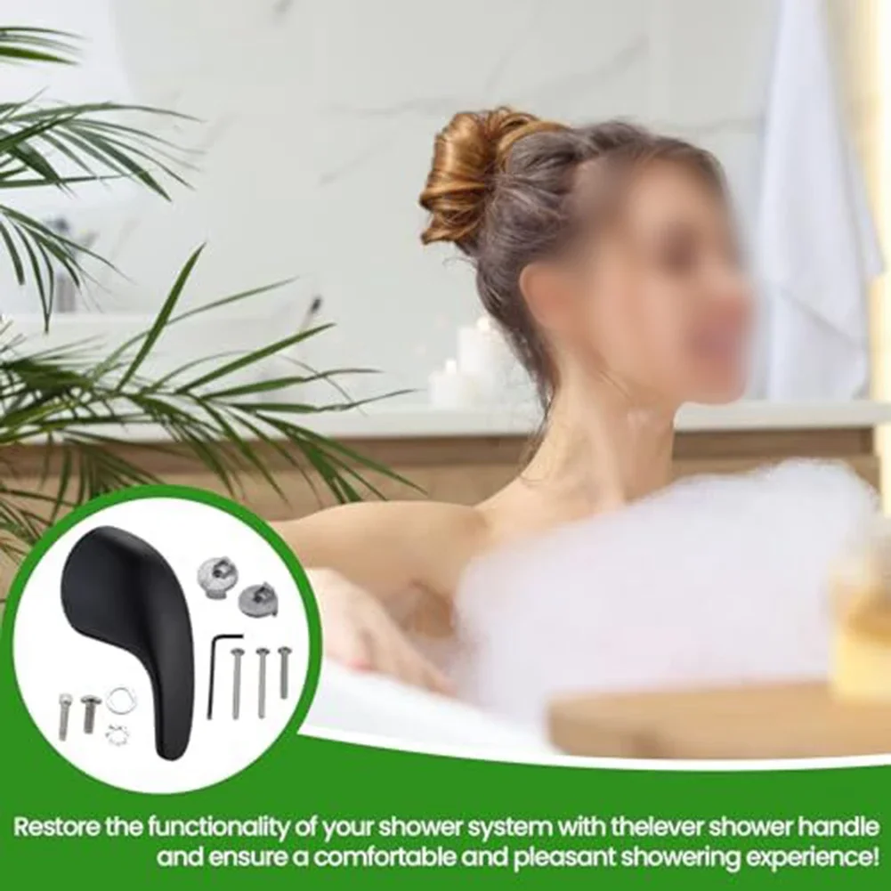 Black Zinc Alloy Shower Handle Replacement for 100657 For Durable Design Fits Variety of Valve Systems Easy Install