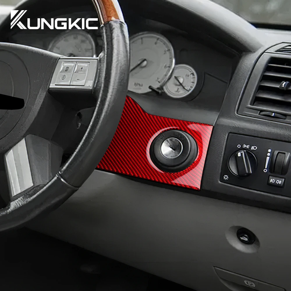 Real Soft Carbon Fiber Sticker For Chrysler 300 300C 2005 2006 2007 2008 2009 2010 Below Speedometer Keys Frame Interior Trim