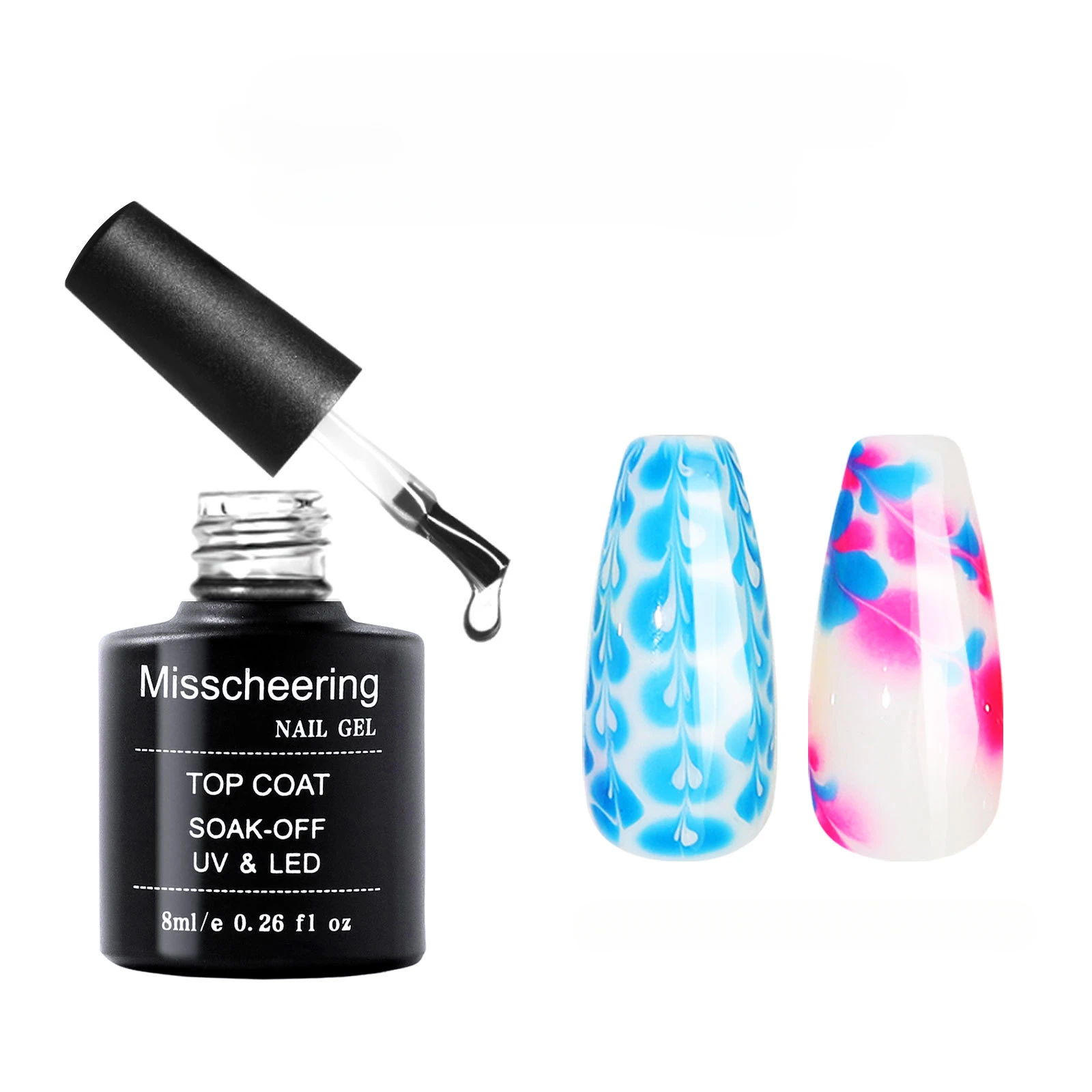 Misscheering Nagel-Gel-Nagellack, Farbverlaufsmischung, Decklack, Soak Off, UV-LED, semipermanenter Nail-Art-Lack, Nageldesign-Zubehör