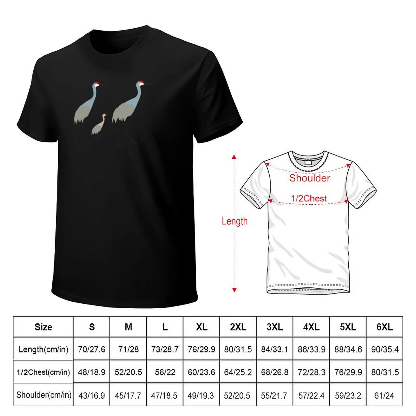 Sandhill cranes on teal T-Shirt Fashion Casual Short Sleeve T-Shirt
