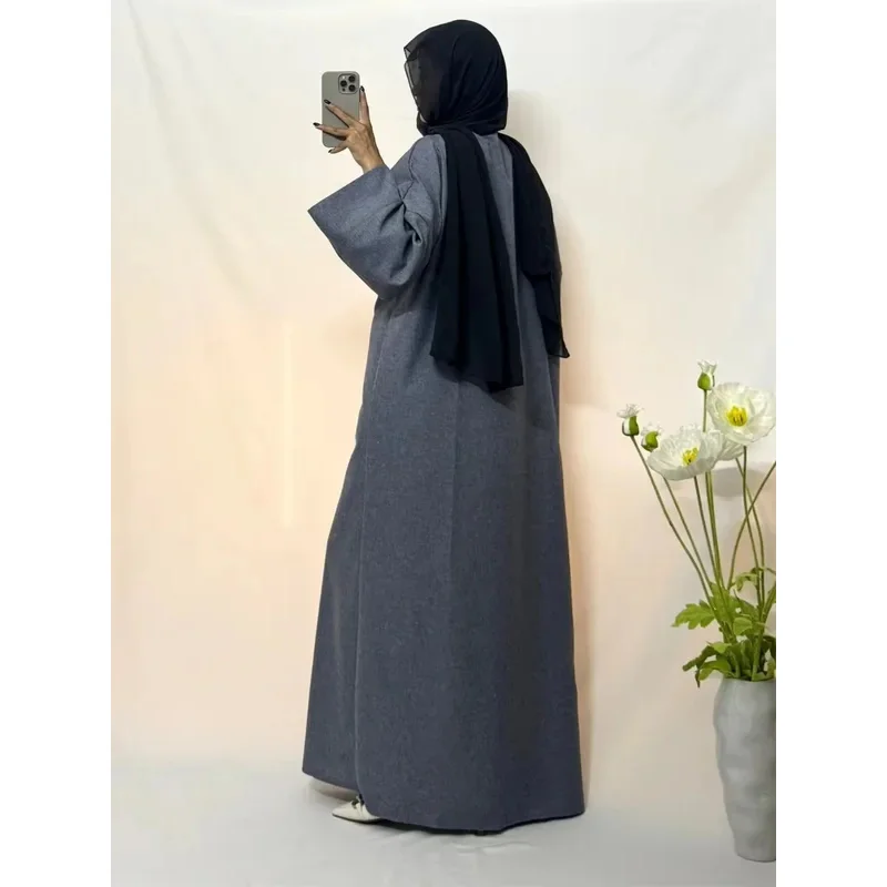 JINIA เปิดด้านหน้า Abaya มุสลิม Kaftans เสื้อผ้าอิสลามแขนยาวหลวม Maxi ชุดผู้หญิง Jilbabs Abayas ดูไบ Robe Caftan