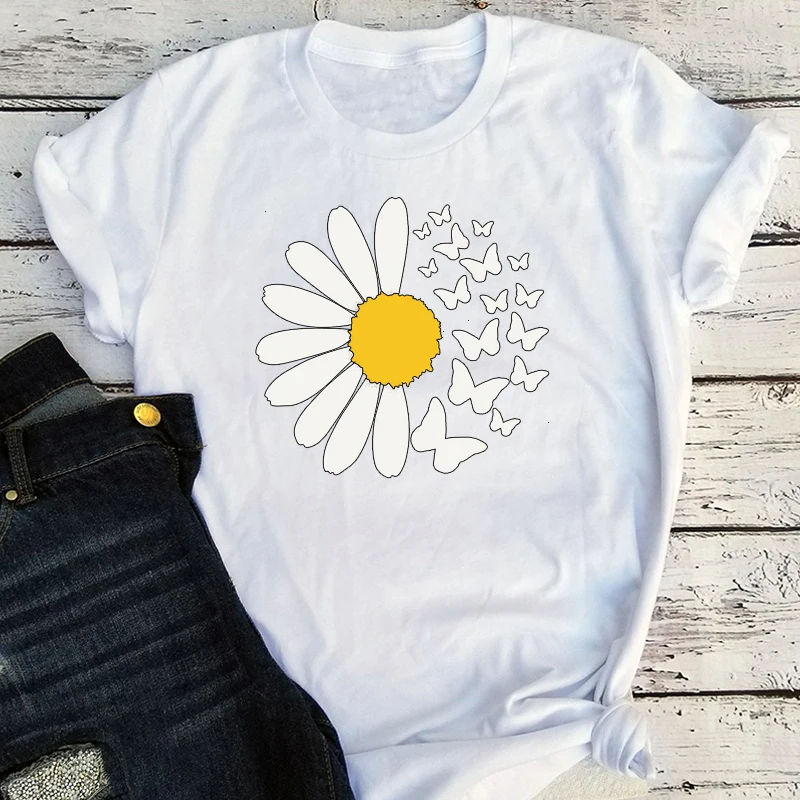 

Flower T-shirt for Women Chrysanthemum Youth T-Shirt Flower Shirt New Gardening Tshirt Oversized T Shirt Moda 2022