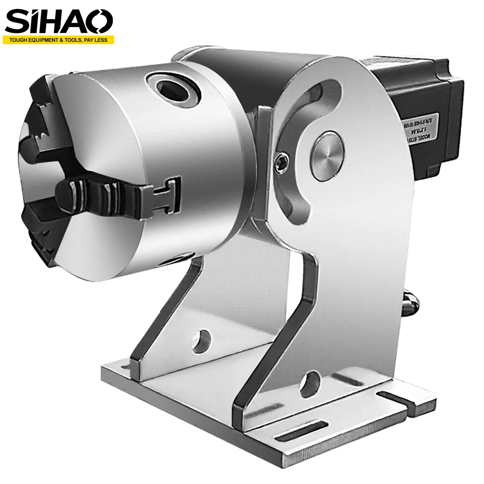 SIHAO 3 Claws Rotary Axis for Fiber Laser Marking Machine | 80mm Max Rotation Axis High-Precision Nameplate Engraving Tool