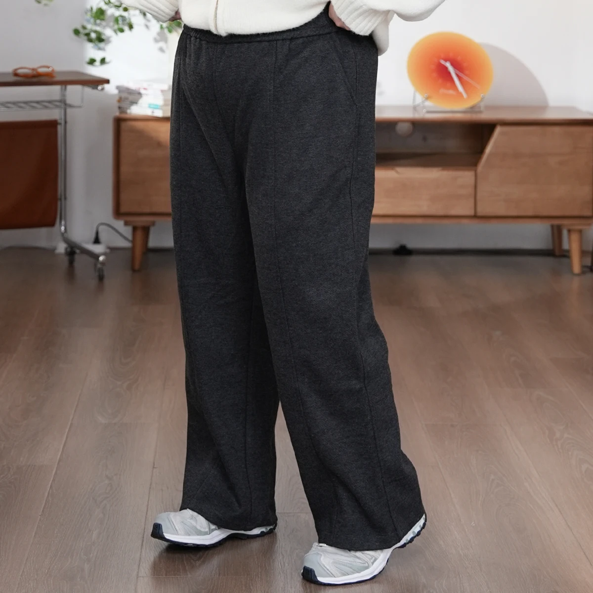 

Slim Fit Pure Color Casual Pants High Waist Polyester Blend Comfortable Breathable Faionable for Women Autumn Winter Wear