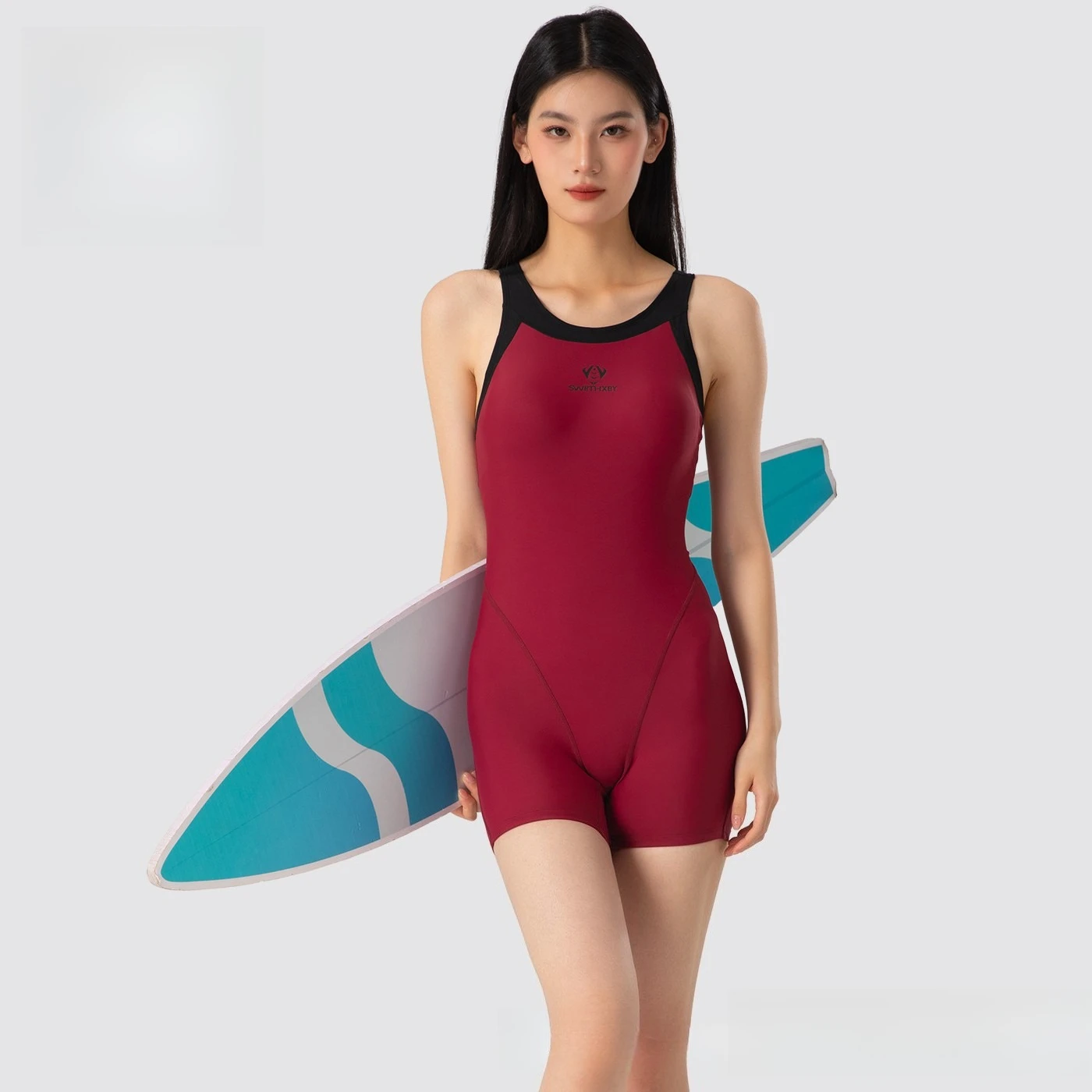 New Women One Piece Swimsuit Conservative Slim Women's Swimwear Quick Dry Racing Bathing Suits for Swimming Pool Competition