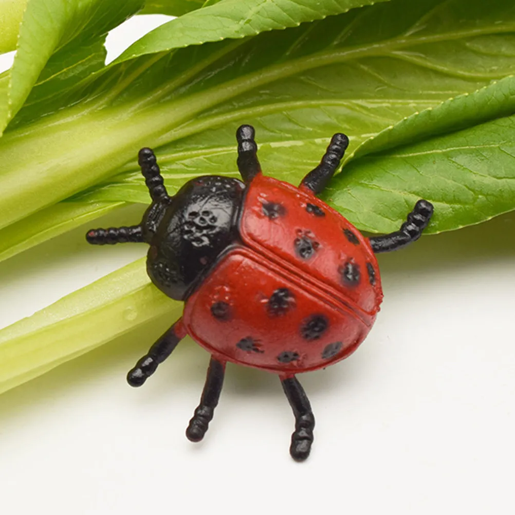 20Pcs Mini Simulative Ladybugs Eco Friendly Safe Sturdy PVC Garden Ornaments DIY Miniature Landscape Decoration for Fun