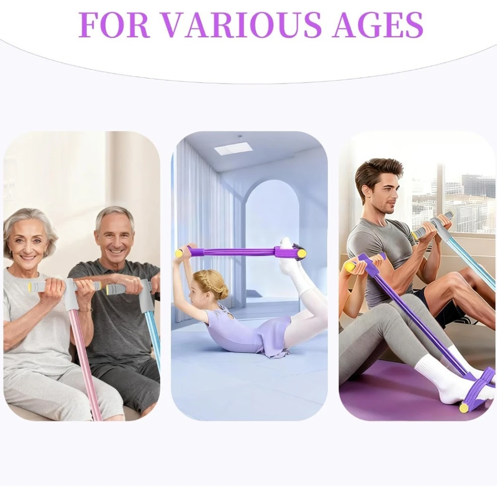 1 Stück elastisches Seil, Yoga-Pedalspanner, Widerstandsband, verwendet für Bauch-/Taille-/Arm-/Bein-Dehnungs- und Schlankheitstraining – Detail 5