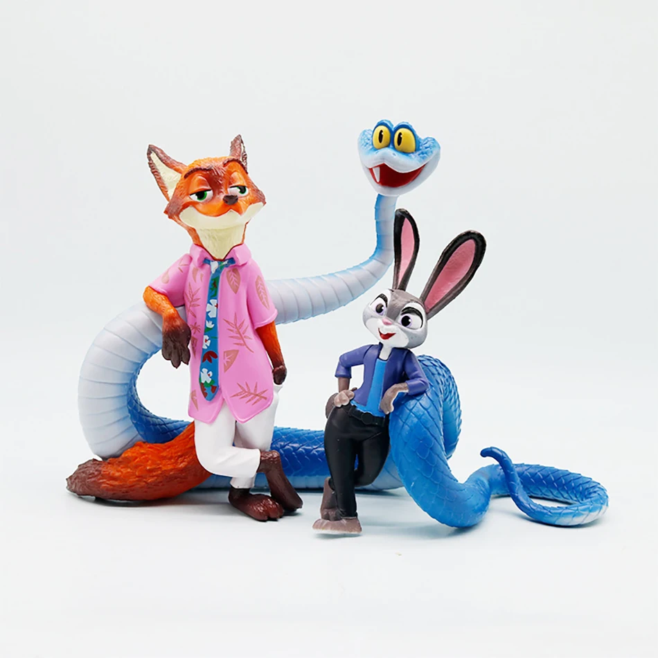 Anime Figur Kaninchen Fuchs Zootopia Tiere Spielzeug Nette Nick Judy Action Figure PVC Desktop Dekorieren Sammeln Anime Modell Spielzeug Geschenk