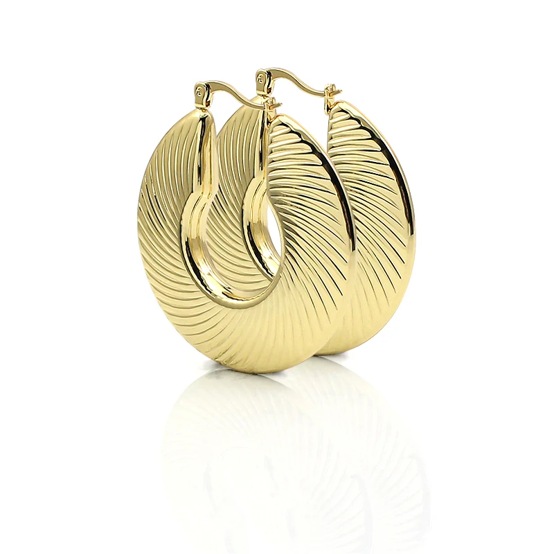 Fashion Hoop Earrings Women's Lightweight Hollow Earring Silver/Gold stainless steel Big stripe Earrings Pendientes jewelry