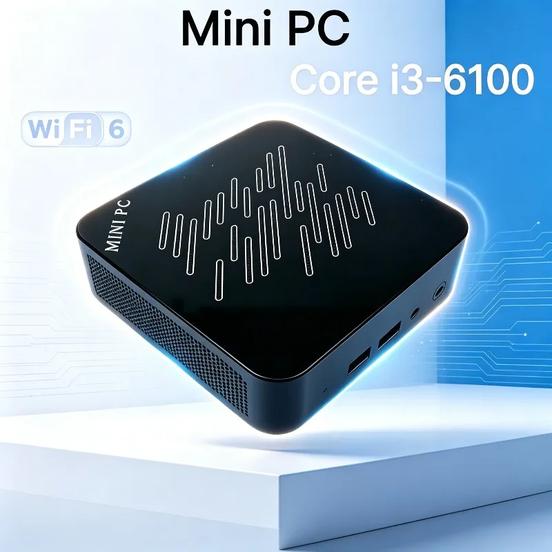 Portable Computer Gamer Mini PC 2026 Powerful Intel Core i3-6100 16GB RAM 1/2TB SSD FHD Bluetooth WiFi6 Gaming Office 4K HDMI