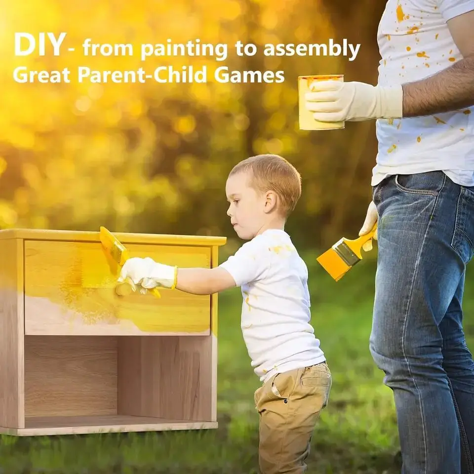 Solid Nature Wooden Nightstand, gavetas para quarto, 2 PCs/Set