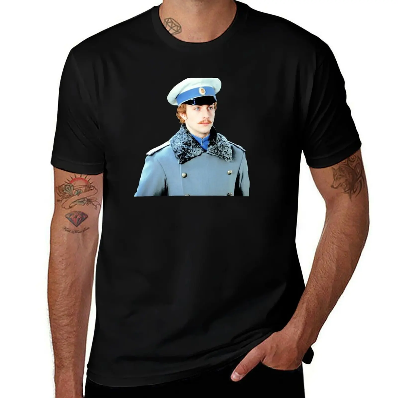 

Count Vronsky Blue jacket T-Shirt mens graphic t shirts men t shirt cotton 100% T-Shirt