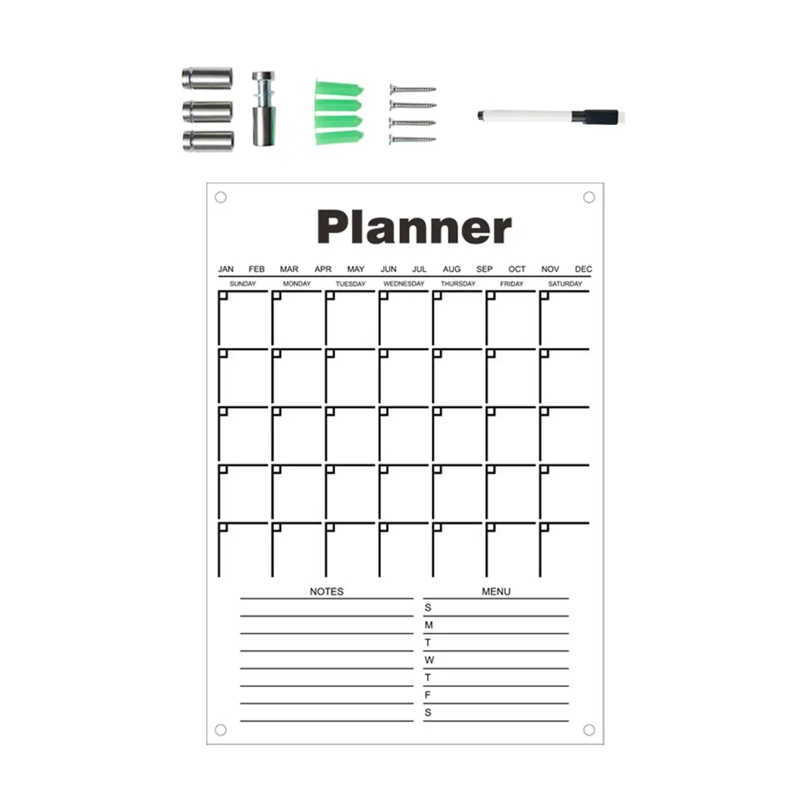 Hanging Weekly dry erasing Board Calendar with Marker Planning Board Reusable Weekly Planner for project Notes Office
