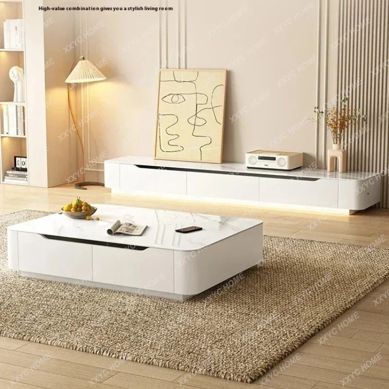 XX Aesthetic Tv Stand Design White Modern Luxury Tv Cabinet Center Floor Living Room Tray Television Table Furniture