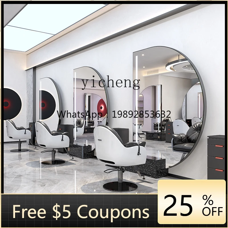 LYY  mirror single and double sided floor-to-ceiling hair salon mirror table hair salon special hair cutting mirror