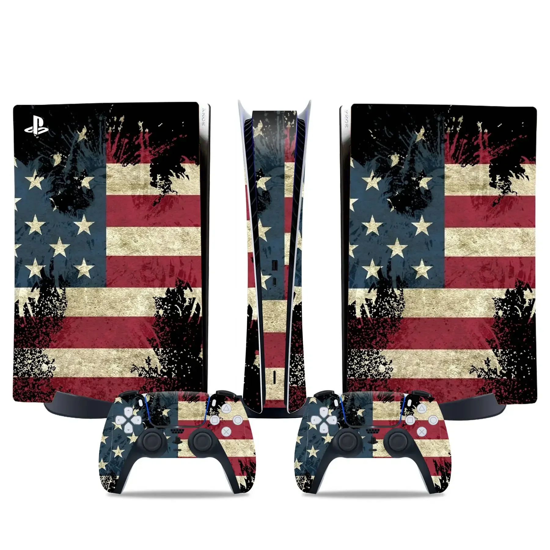 Flaga USA DLA ps5 Cyfrowa naklejka New Arrival wzory czaszek PS5 cyfrowa naklejka na kontroler konsoli cyfrowych PS5