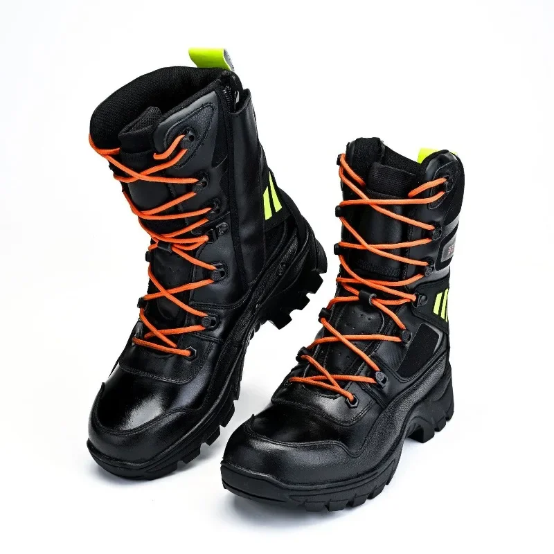 Rescue boots Anti-smashing and anti-piercing shoes High-top fire  combat boots