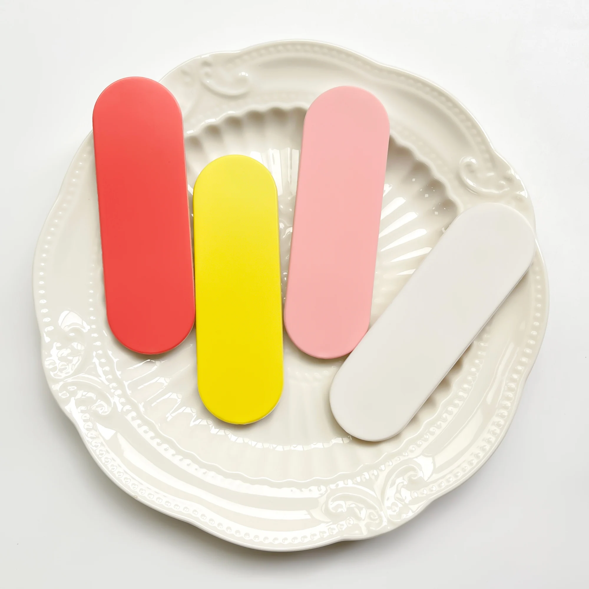 Einfacher Macaron-Einfarbiger Schlanker Push-Pull-Telefonhalter mit Rückseitiger Klebefläche, U-förmiger Desktop-Ständer, Anti-Rutsch-Fingerhalterung – Detail 2