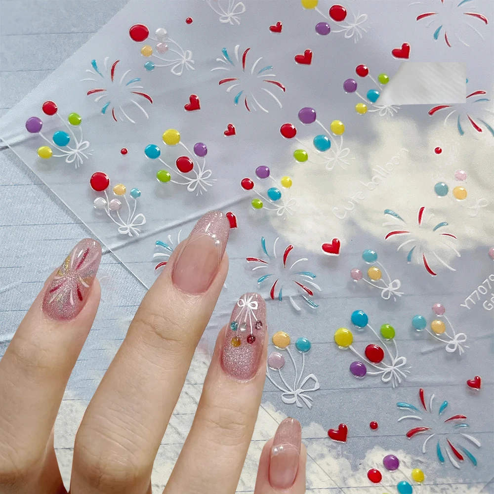 1 قطعة 5D هلام الملونة بالون النار يعمل مسمار ملصقا لطيف القوس بالون القلب مسمار الشارات تزهر النار يعمل مسمار المنزلق ديكورا #1