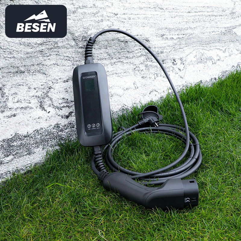 Besen Switchable 6A 8A 10A 13A 16A Type 2 3.5kw شاحن Ev محمول مع قابس Schuko #4