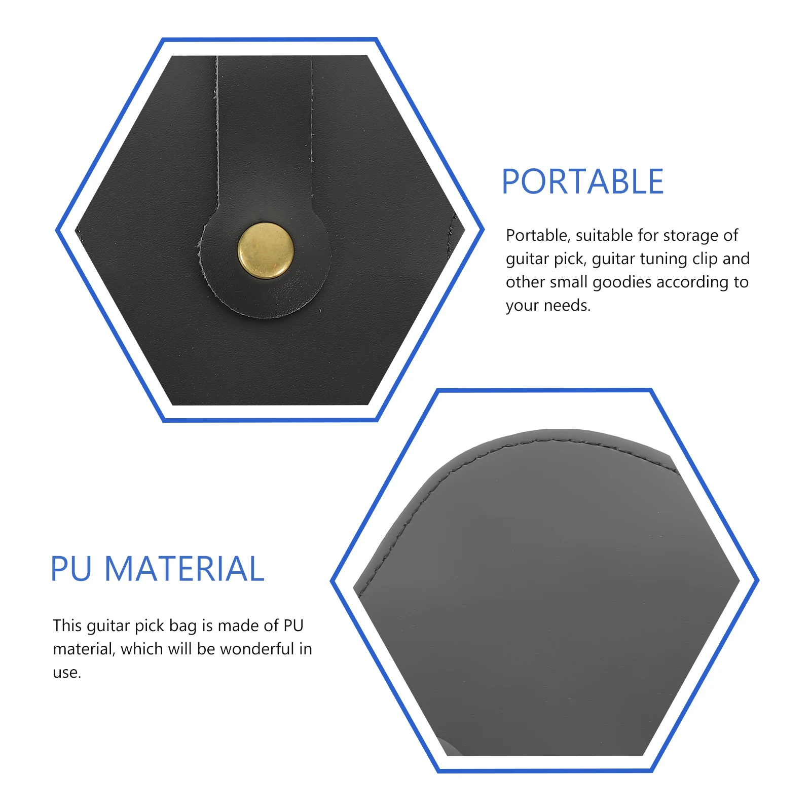 

Pick Storage Box Guitar Picks Bag Electric Holder Bracket Pouch Cases Pu Organizer