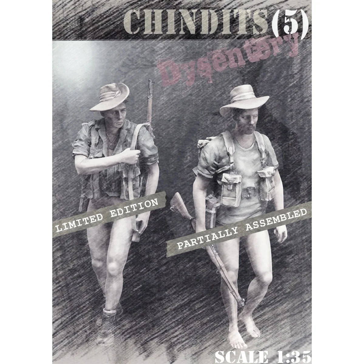 kit-de-modelo-de-resina-1-35-sem-pintura-tema-militar-forca-chindit-desmontada-e-sem-pintura-gk
