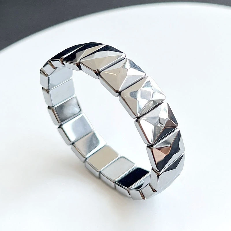 

Natural Terahertz Hand Row Single Circle Men's and Women's Fashion Bracelet Hand