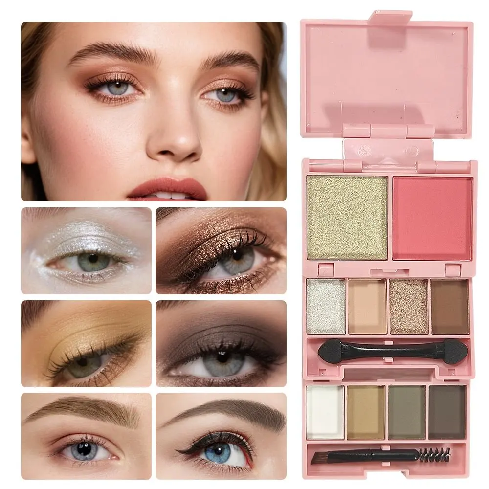 ミニ三つ折りメイクアップトレイ豊富な色合いのアイシャドウパレット防水長持ちポータブルハイライターブラッシュコントゥアパレット