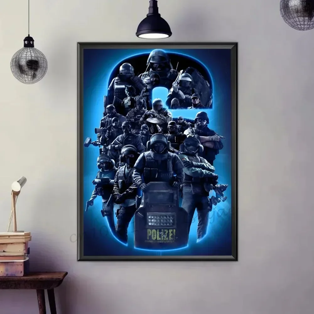 C-Clancy's Rainbow Six Siege Game الكلاسيكية خمر الحد الأدنى جماليات قماش اللوحة لغرفة المعيشة ديكور المنزل الحديث ﻿