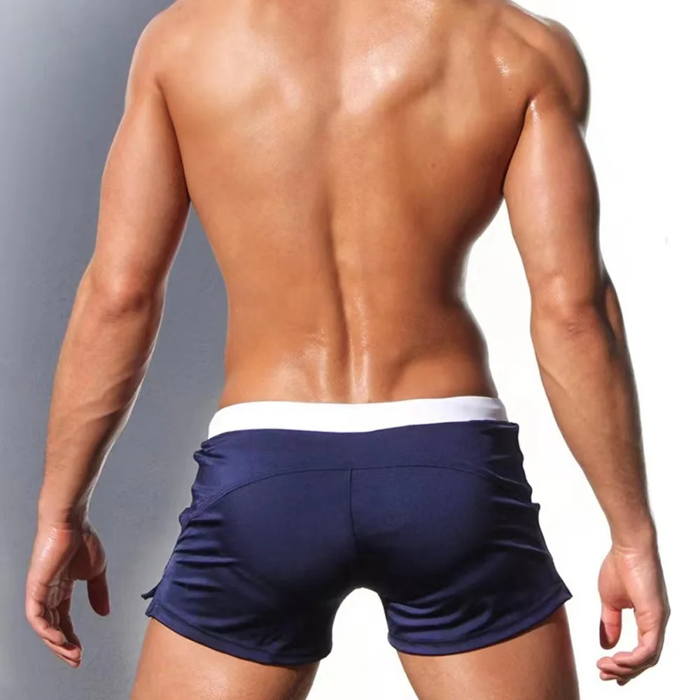 New Swimming Trunks for Men Hot Swimsuit Men Swimwear Briefs Beach Wear Shorts Homens Maillot De Bain Homme Black