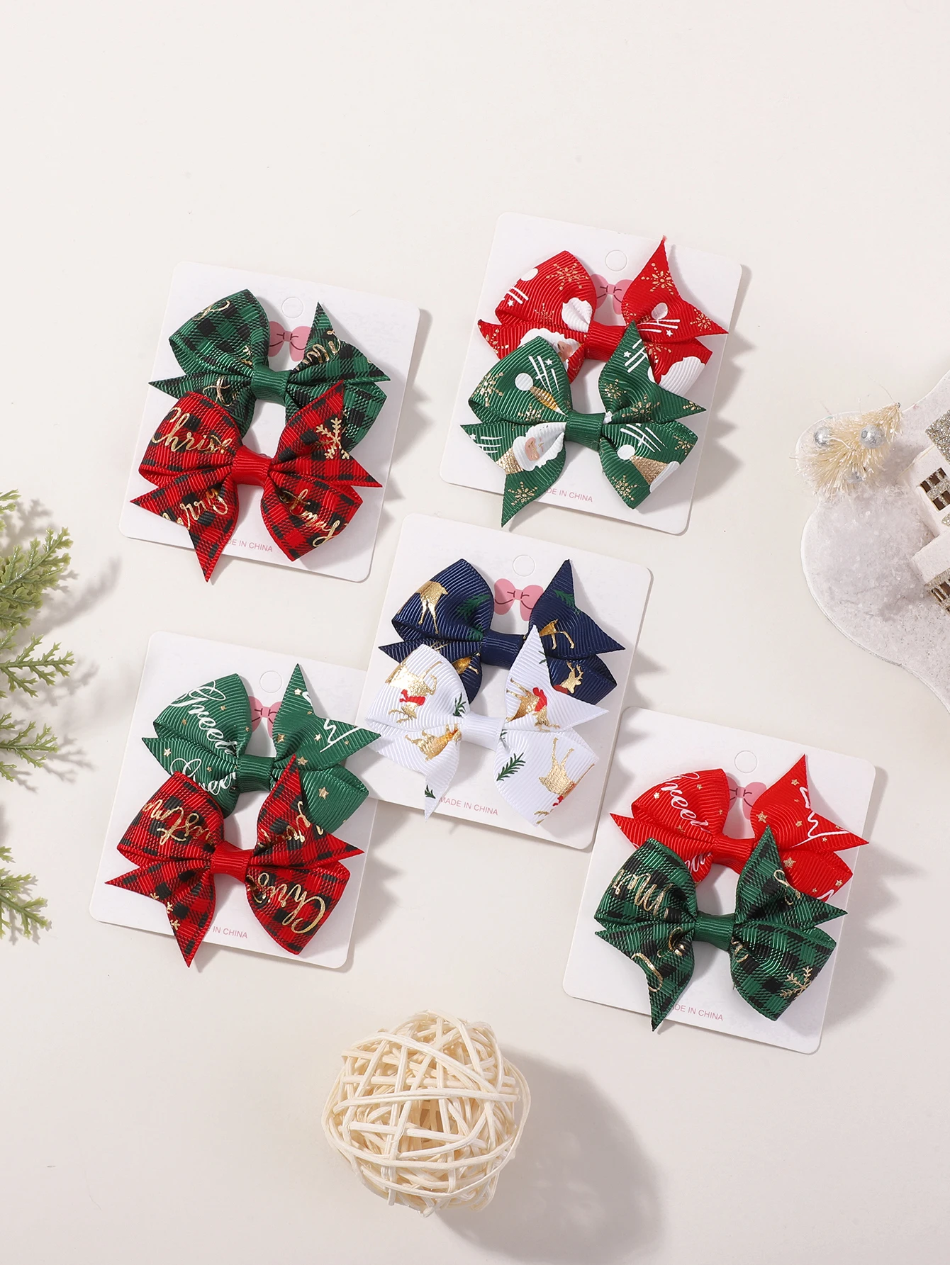8 Teile/satz Baby Mädchen Haar Zubehör Nette Band Bögen Haar Clips Kinder Weihnachten Urlaub Party Decor Haarnadeln kinder Geschenke