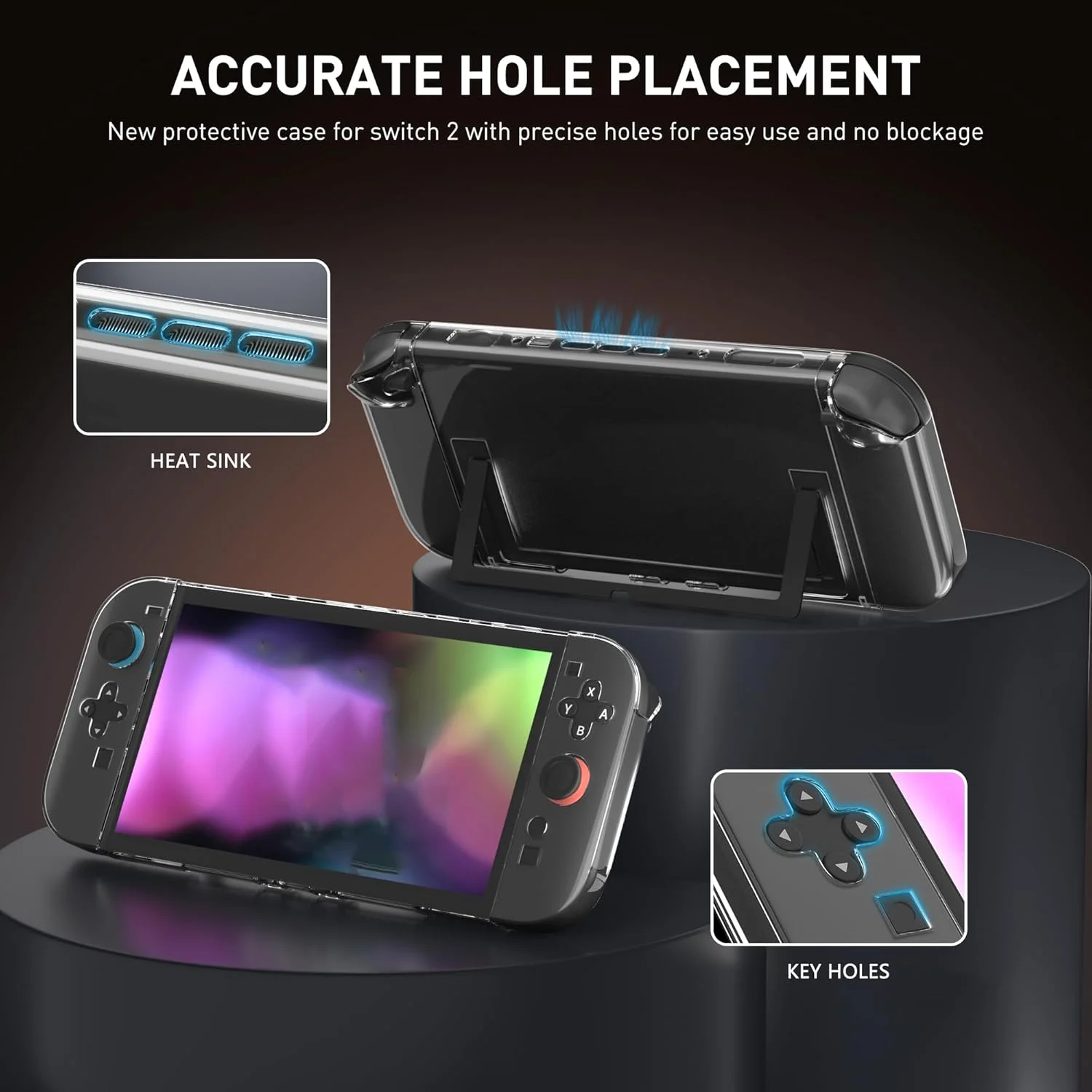 حافظة من البولي يوريثان الحراري لوحدة تحكم NS2 Joycon غطاء حماية كريستالي سبليت غلاف حماية مضاد للخدش للتبديل 2 ملحقات