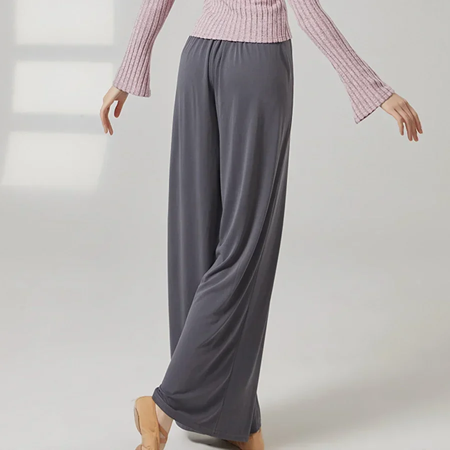여성 클래식 댄스 트레이닝 플레어 팬츠 통기성 루즈핏 여성 발레 모던 댄스 공연 우아한 바지