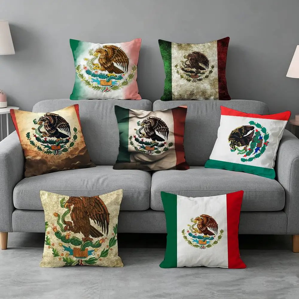 

The Artistic-c Mexican Flag Pillow cover Soft Microfiber Pillowcase Home Sofa Decor Surprise Decorative printed.