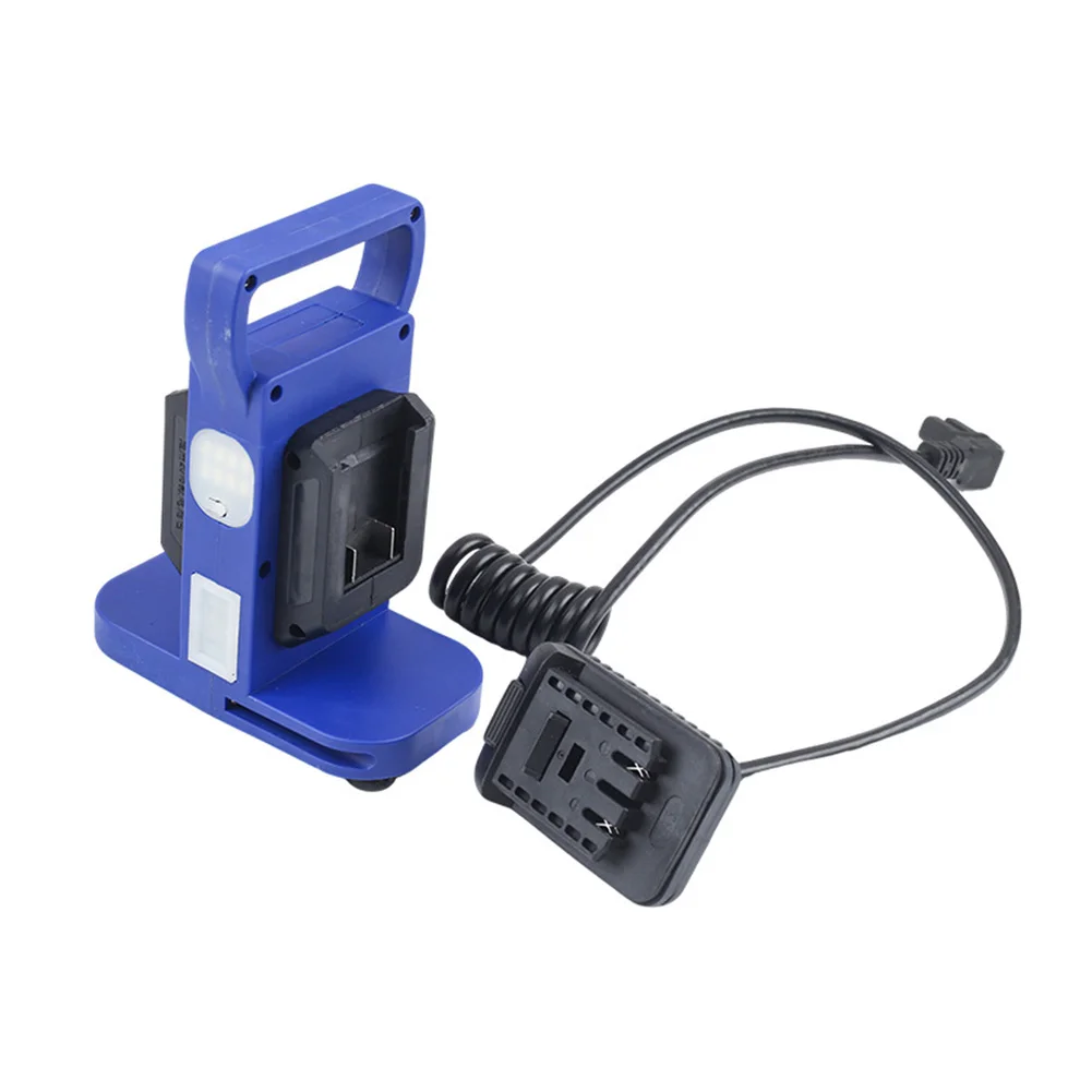 

For Power Tool Battery Adapter with LED Work Light and Flexible For Power Input AC Outlet or External For Power Bank Supported