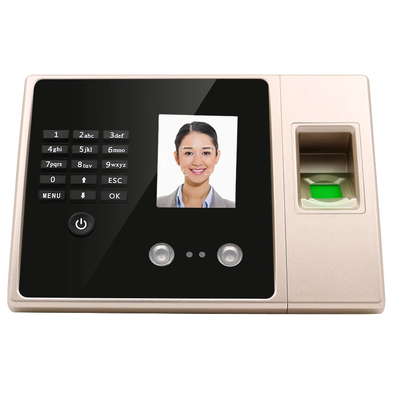 Face Recognition Fingerprint Scanner Clock In/Out Employee Attendance Machine Time Recorder