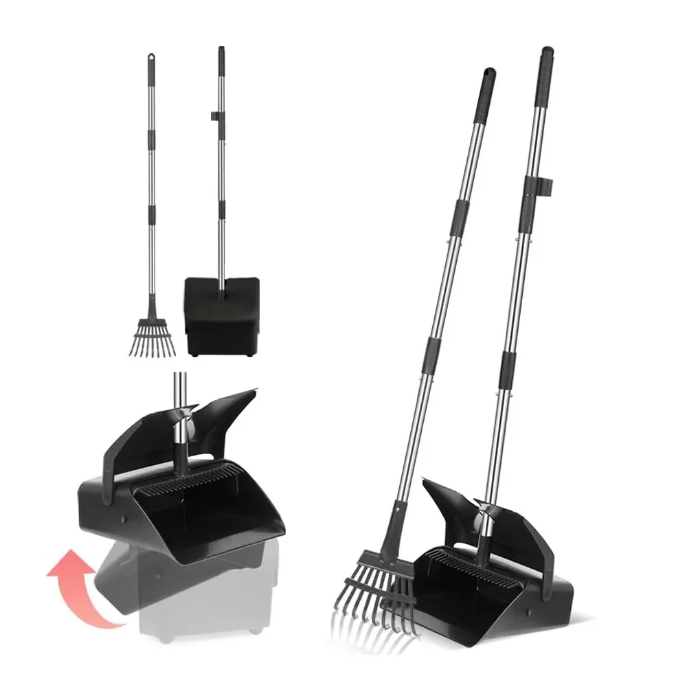 Pet shit toilet pick-up artifact stainless steel shovel rake dustpan set