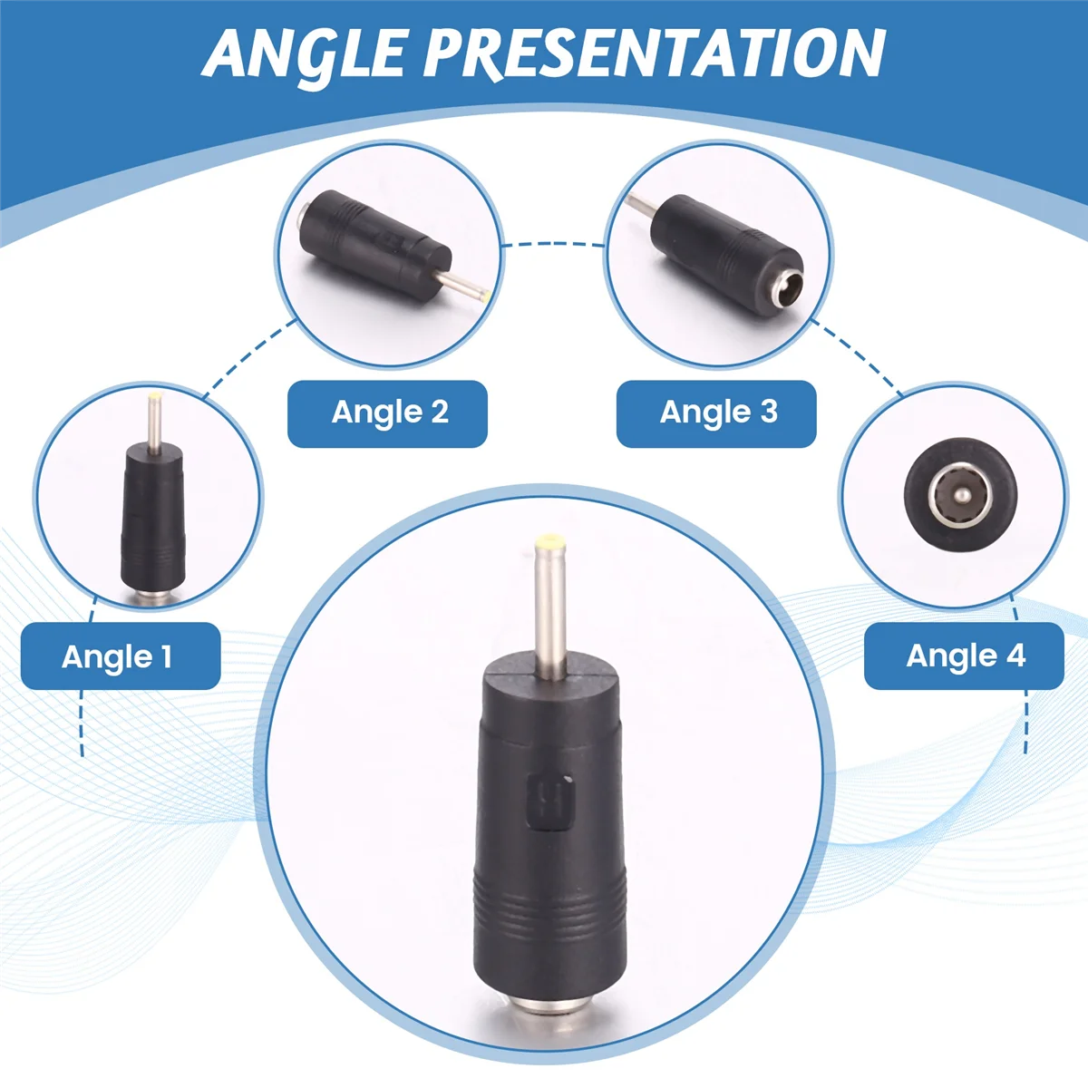 2.5mm x 0.7mm Male Plug to 5.5mm x 2.1mm Female Jack DC Power Adapter