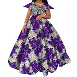 Bazin Riche vestidos estampados africanos para mujer Vestido largo de novia de manga corta Vestido de fiesta de algodón ropa africana para mujer WY6098