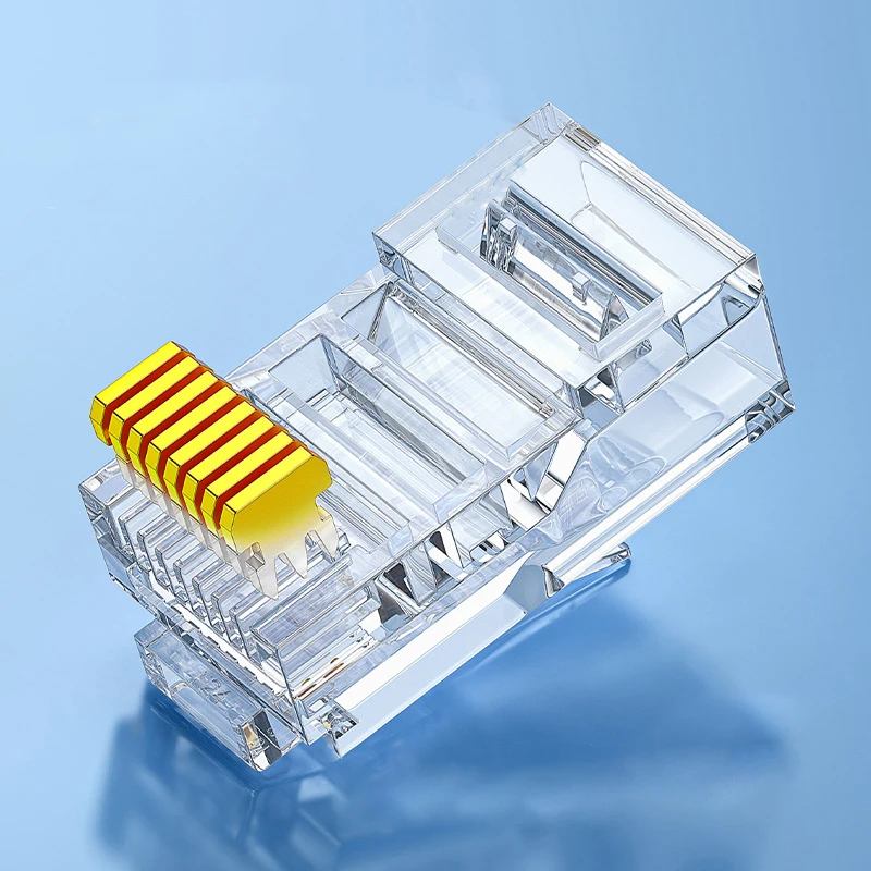10PCS/50PCS RJ45 Connectors Cat6 Pass Through EZ to Crimp Modular Plug for Solid Stranded Network Cable