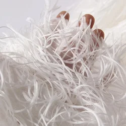 Feather Fringe Jacquard Fabric for Fashion Designers Handmade Diy Accessories By The Yard