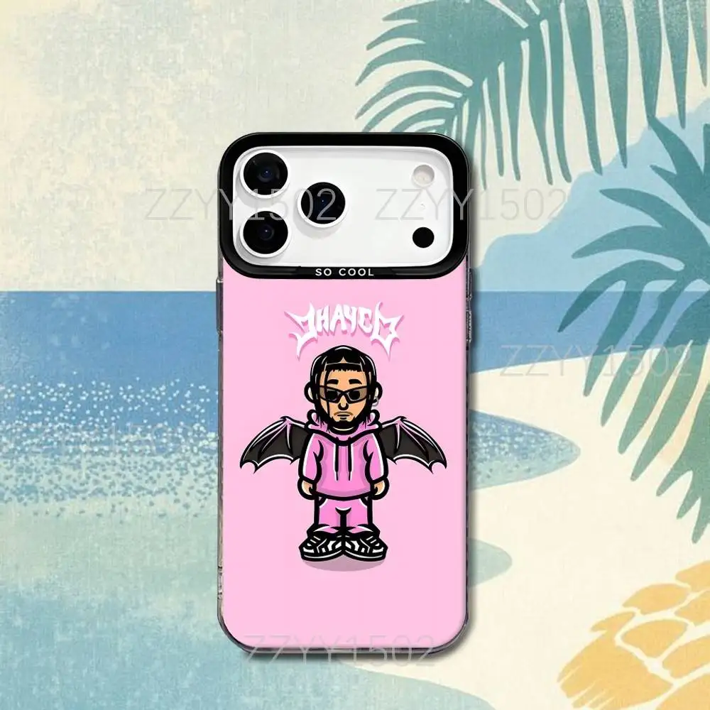 J-Jhayco Le Clique Vida Rockstar Capa de telefone para iPhone 17,16,15,14,13,12,X,8,Pro,Max,Plus, SE4, Air, Mini HD Preto IMD Fosco