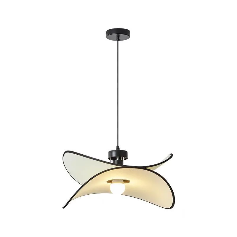 

Modern Wabi Sabi Minimalist Art Fabric Straw Hat Led Pendant Lamp Bar Homestay Living Room Dining Room Study Lighting Decoration
